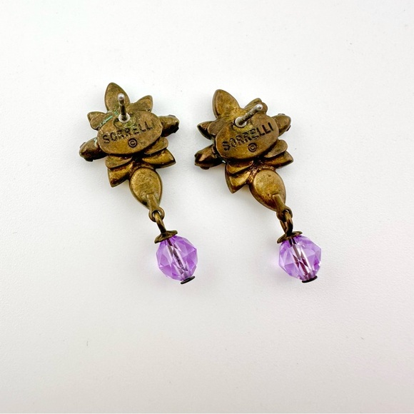 Sorrelli Earrings Floral Stud in Green, Purple, Golden and Natural Tones - Picture 5 of 6